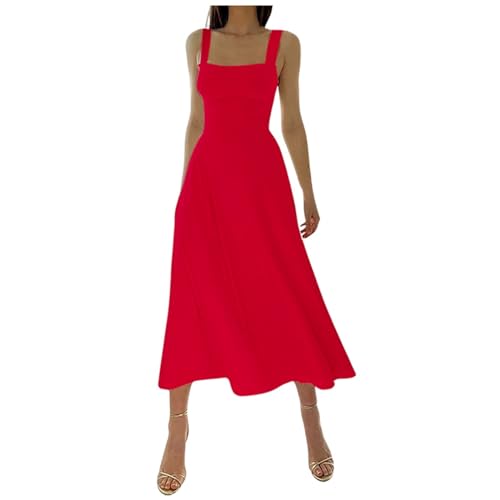 Generisch Sommerkleid Damen Sommerkleid Damen Sommerkleid Knielang Elegant Kleid Lang Luftig Sommerkleiderleicht Hochzeitsgast Strandkleid Leicht Festlich Dress Festlich von Generisch