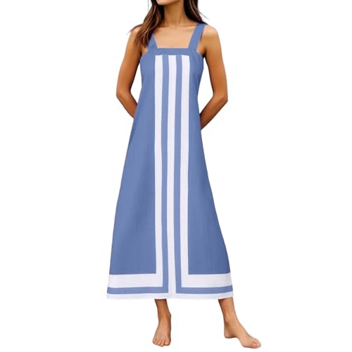 Generisch Sommerkleid Damen lang leicht und luftig Kleid Maxikleider Sommer maxikleid Freizeit Boho Dress Lange Strandkleid für Sommerkleidung Damenkleider wickelkleid Blau Generisch Sommerkleid Damen lang leicht und luftig Kleid Maxikleider Sommer maxikleid Freizeit Boho Dress Lange Strandkleid für Sommerkleidung Damenkleider wickelkleid Blau von Generisch