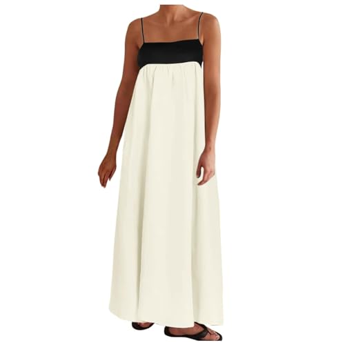 Generisch Sommerkleider Damen Elegant Damen Lang Maxikleid Freizeit Maxikleid Damen Sommer Hohe Taille Casual Party Kleid Blumenkleid Lose Kurzarm Strandkleid von Generisch