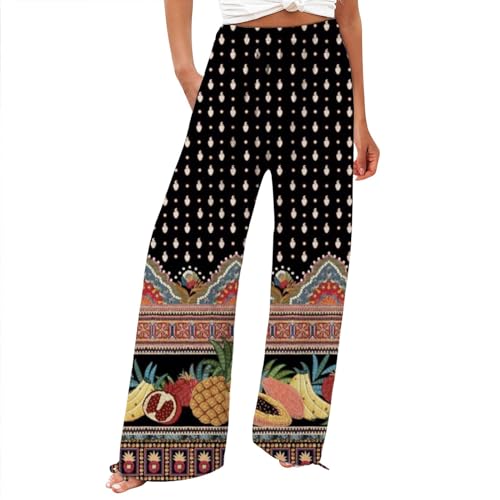 Generisch Sommerkleider Sale Angebote Sale Weite Sommerhose Damen Leicht Und Luftig High Waist Strandhose Lang Freizeithose Sommer Palazzo Hose Bequem Stoffhose Angebote Kleidung von Generisch