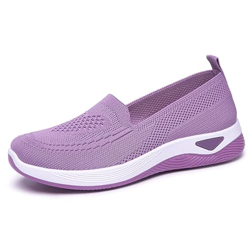 Generisch Sommerschuhe Damen Bequem Freizeitschuhe Slip-On-Sicherheits Walkingschuhe Atmungsaktive Mesh Sportschuhe Leicht Flacheschuhe Stilvoll Und Schön Schlupfschuhe Athleisure Einzelneschuhe von Generisch
