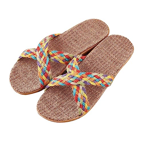Generisch Sommerschuhe Damen Bequem Slipper - Bambus Hausschuhe Lenien Flachschuhe Espadrilles Sandaletten Leicht Sommerschuhe Boho Strandschuhe Rutschfest Badeschuhe Wide Fit Schlappen Generisch Sommerschuhe Damen Bequem Slipper - Bambus Hausschuhe Lenien Flachschuhe Espadrilles Sandaletten Leicht Sommerschuhe Boho Strandschuhe Rutschfest Badeschuhe Wide Fit Schlappen von Generisch