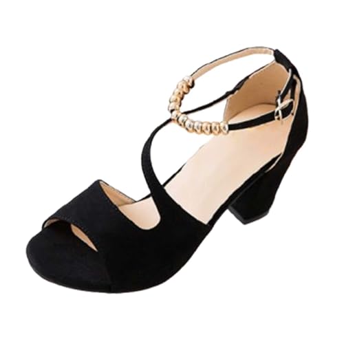 Generisch Sommerschuhe Sandalen Damen mit Absatz High Heels Sandalette Elegant Bequem T-Riemchen Reißverschluss Absatzschuhe Sommer SchöNe Weite H Sandalen Damen 11 von Generisch