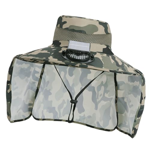 Generisch Sonnengespeister Ventilatorhut - Atmungsaktiver Angelhut | Leichtes Unisex Kopfbedeckung Mit Abnehmbarem Sonnenventilator Und Nackenschutz Für Wanderungen Und Camping von Generisch