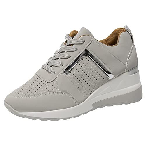 Generisch Spitze Turnschuhe Damen Sneaker Atmungsaktiv Sportschuhe Outdoor Schnürschuhe Bequem Freizeitschuhe Slip On Laufschuhe Halbschuhe Leicht Walkingschuhe Barfußschuhe Flache Schuhe von Generisch