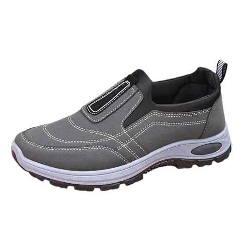 Generisch Sport Freizeitschuhe Bequeme Schuhe Herren Sneaker,Herren Lässige Bequeme Wanderschuhe,Einfarbige Rutschfester Plateau Slip-On,Weiche Sohle Walkingschuhe von Generisch