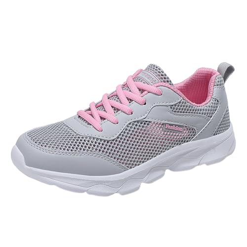 Generisch Sport Laufschuhe Turnschuhe Bequeme leichte Loafer für Damen, Slip-On-Sneakers, Flache Wanderschuhe Freizeitschuhe Walkingschuhe (Light Gray, 41) von Generisch