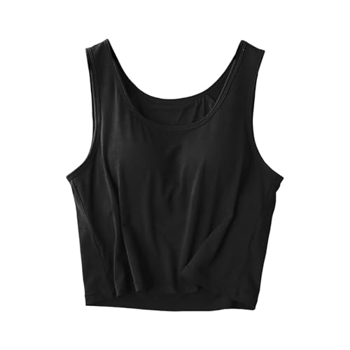 Generisch Sport Top Mit Integriertem BH Kurz U-Ausschnitt Seamless Trägertop Sommer Sporttop Yoga Tank Top Hemd Damen Mit Cups Elastische Weicher Unterhemd Atmungskative Bequeme BH-Hemd Black M Generisch Sport Top Mit Integriertem BH Kurz U-Ausschnitt Seamless Trägertop Sommer Sporttop Yoga Tank Top Hemd Damen Mit Cups Elastische Weicher Unterhemd Atmungskative Bequeme BH-Hemd Black M von Generisch
