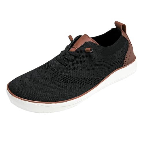 Generisch Sport- und Freizeitschuhe mit breitem Breitere und dickere Herrenschuhe mit großem Breite Schuhe Mesh-Wanderschuhe Arthrose Knie Schuhe Herren (Black, 40) von Generisch