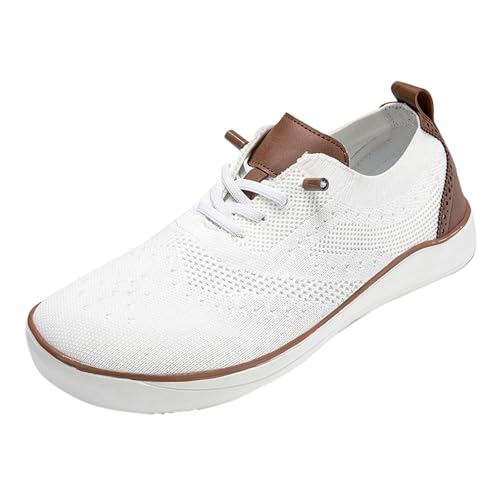 Generisch Sport- und Freizeitschuhe mit breitem Breitere und dickere Herrenschuhe mit großem Breite Schuhe Mesh-Wanderschuhe Arthrose Knie Schuhe Herren (White, 46) von Generisch