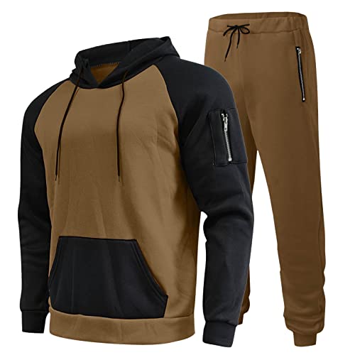 Generisch Sportbekleidung Trainingsanzug Hoodie Herren Jogginganzug mit Kapuze Sweatsuits Sportanzug Langarm Hausanzug Freizeitanzug 2-Teilig Herbst Winter Kapuzenjacke für Männer von Generisch