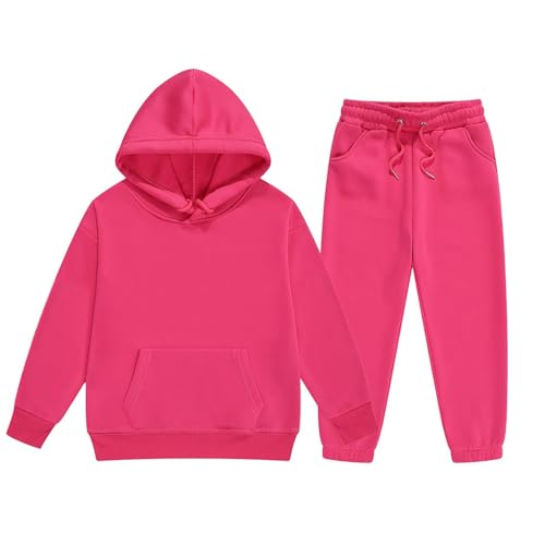 Generisch Sportkleidung Mädchen Jogginganzug Langarm Kinderkleidung set Sportanzug 2tlg Tracksuit Einfarbig Freizeitanzug Sweatshirt + Sporthose Trainingsanzug Kinder 5-13 Jahre von Generisch