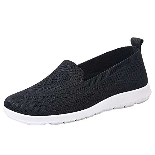 Generisch Sportschuhe Damen Fitnessstudio, Sneaker Damen Schwarz Slip On Orthopädische Laufschuhe Stretch Luftpolster Joggingschuhe Oudoor Trekkingschuhe Schnürer Turnschuhe Schuhe Walkingschuhe von Generisch