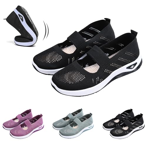 Generisch Sportschuhe Damen Schwarz Sneaker Atmungsaktive Mesh Freizeitschuhe Slip-On-Sicherheits Sportschuhe Breite Füße Flacheschuhe Leicht Bequem Walkingschuhe Lässige Ausflug Trekkingschuhe Generisch Sportschuhe Damen Schwarz Sneaker Atmungsaktive Mesh Freizeitschuhe Slip-On-Sicherheits Sportschuhe Breite Füße Flacheschuhe Leicht Bequem Walkingschuhe Lässige Ausflug Trekkingschuhe von Generisch