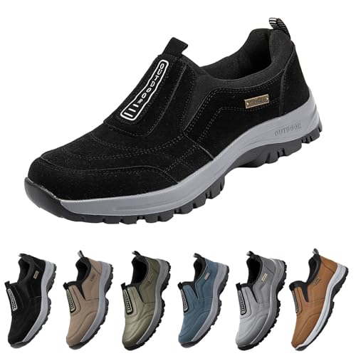Generisch Sportschuhe Herren Fitnessstudio Slip On Sneakers Ohne Schnuersenkel Walkingschuhe Atmungsaktiv Leichtewichts rutschfeste Laufschuhe Outdoor Casual Schuhe Freizeit Trainingsschuhe Slipper von Generisch