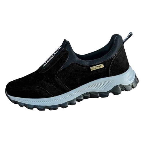 Generisch Sportschuhe Herren Fitnessstudio - Turnschuhe Herren 43 Ohne Schnürsenkel Leicht Freizeitschuhe Bequem Walkingschuhe rutschfest Trekkingschuhe Leder Outdoor Sneaker Elegant Arbeitsschuhe von Generisch