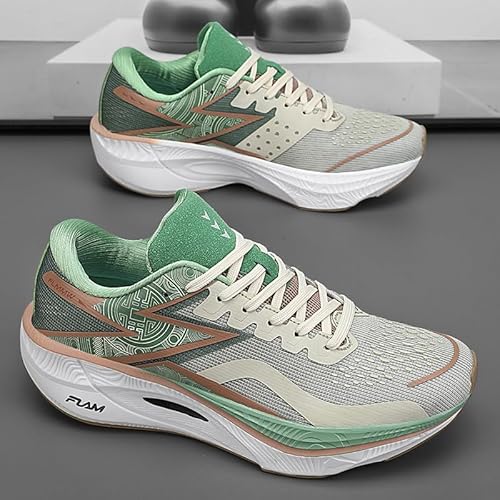 Generisch Sportschuhe Herren Marathon Laufschuhe Carbonboard Rennschuhe Schockdämpfer Sport weiche Sohle Trainingsschuhe Gr.35-45 (Sandfarbe4,38) von Generisch