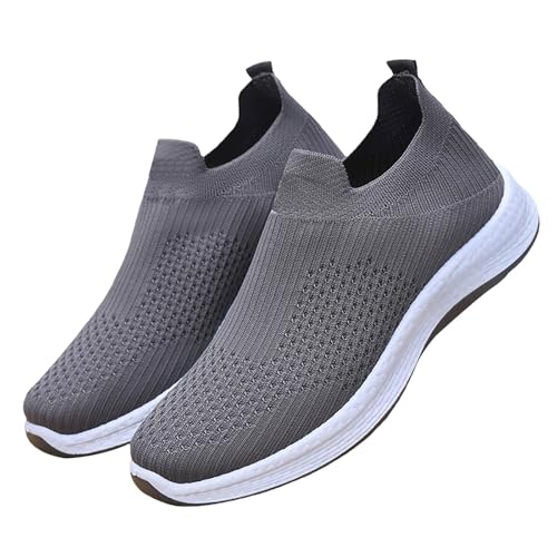 Generisch Sportschuhe Herren Schwarz Laufschuhe Slip-On-Sicherheits Freizeitschuhe Atmungsaktive Mesh Walkingschuhe Leicht Bequem Sneaker Breite Füße Schlupfschuhe Workout Joggingschuhe von Generisch