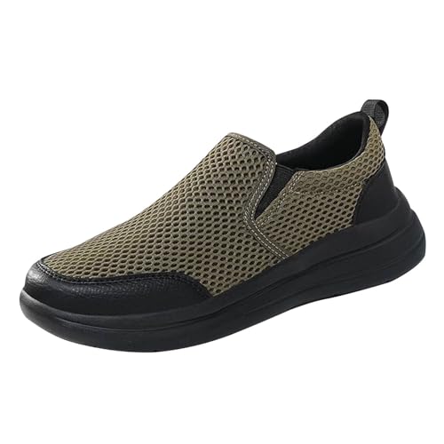 Generisch Sportschuhe Herren Schwarz Sneaker Slip-On-Sicherheits Walkingschuhe Bequem Schlupfschuhe Breite Füße Freizeitschuhe Atmungsaktive Mesh Joggingschuhe Athleisure Wanderschuhe Freizeit Schuhe von Generisch
