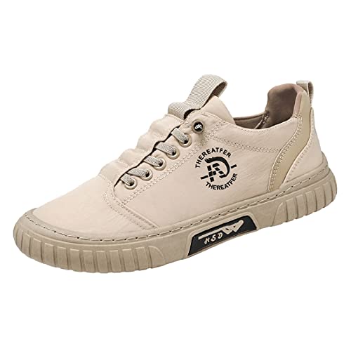 Generisch Sportschuhe Herren Schwarz Weiße Sohle,Leichte Sommerschuhe Herren Leinen Laufschuhe Weich rutschfest Freizeitschuhe Oberfläche|Leichte Trekking- & Wanderschuhe Modisch Joggingschuhe Light von Generisch