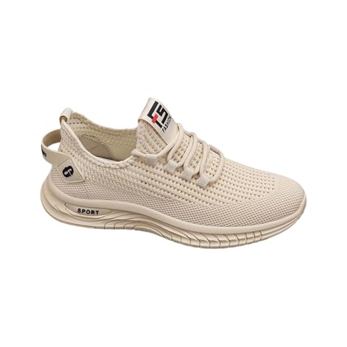 Generisch Sportschuhe Herren Sommer Freizeitschuhe Herren Sneaker, Atmungsaktiv Laufschuhe Casual Turnschuhe Solid Color Straßenlaufschuhe Mesh Schnürschuhe Weich Leicht Joggingschuhe Orthopädische von Generisch