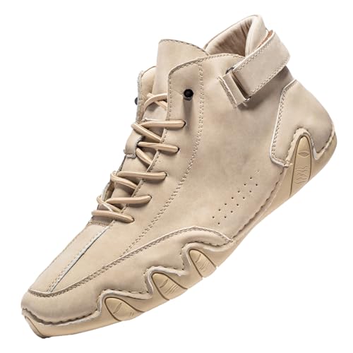 Generisch Sportschuhe Herren Wasserdicht,Barfußschuhe Herren Leder Schwarz Trekkingschuhe Atmungsaktiv Freizeitschuhe Einfarbig Wanderschuhe rutschfeste Straßenlaufschuhe Outdoor Laufschuhe Bequeme von Generisch