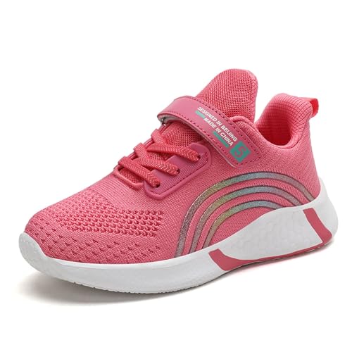 Generisch Sportschuhe Kinder Klettverschluss Mesh Kinder Sportschuhe Mädchen rutschfest Atmungsaktiv Leichtgewichts Turnschuhe Jungen Mädchen Bequeme Running Basketballschuhe Sneaker von Generisch