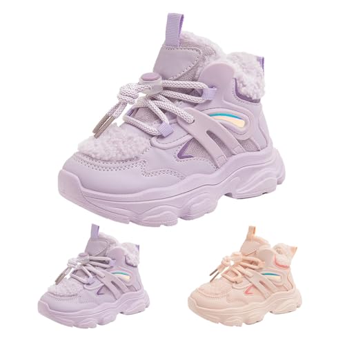 Generisch Sportschuhe Mädchen Warm Gefütterte Straßenlaufschuhe Sneakers für Kinder Turnschuhe Laufschuhe Atmungsaktiv Leicht Winterschuhe Winterboots Outdoor rutschfest Freizeit Walkingschuhe von Generisch