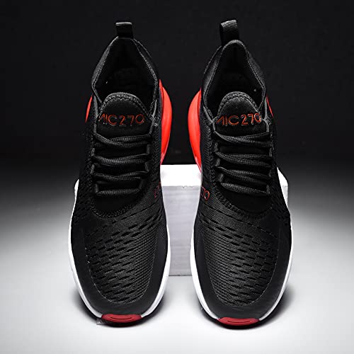 Generisch Sportschuhe atmungsaktive Netz Freizeitschuhe Herrenschuhe (Schwarz Rot7,44) von Generisch