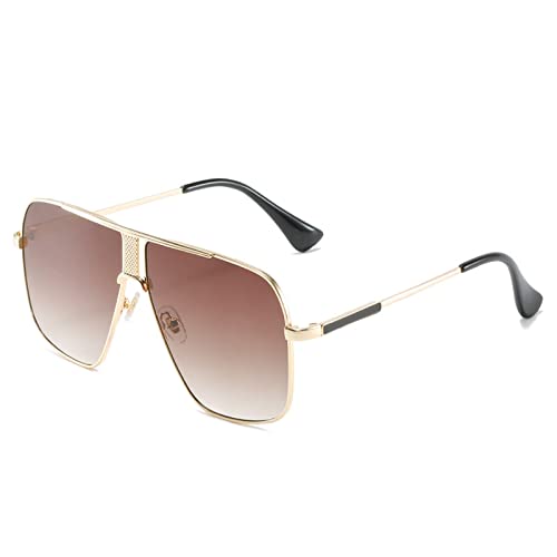 Generisch Square Frame Large Frame Driving Metal Sunglasses for Men and Women (Color : B, Size : 1)(D) von Generisch