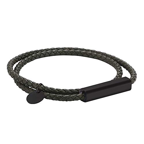 Generisch Stapelbare Lederarmbänder Für Herren, Verstellbares Lederarmband, Grünes Geflochtenes Seilarmband Mit Magnetverschluss, Herren-Modeschmuck, Geschenke Für Teenager Und Jungen Zum Schula von Generisch