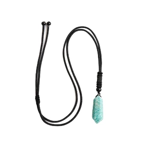 Generisch Stein Anhänger,Verstellbare Seilkette Natur Edelstein Doppelspitz Sechseckiger Kegel Anhänger Halskette, Energieschmuck Für Männer Frauen Amazonit Generisch Stein Anhänger,Verstellbare Seilkette Natur Edelstein Doppelspitz Sechseckiger Kegel Anhänger Halskette, Energieschmuck Für Männer Frauen Amazonit von Generisch