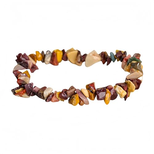 Generisch Stein Armband Damen,Natürliche Unregelmäßige Kieskristall-Armbänder, Reiki-Armreif Aus Elastischem Kristall, Schmuck Für Frauen Und Männer, Weihnachts- Und Geburtstagsgeschenke, Eigelbstein von Generisch