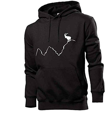 Generisch Steinbock auf Bergspitze Männer Hoodie Sweatshirt Schwarz XL von shirt84