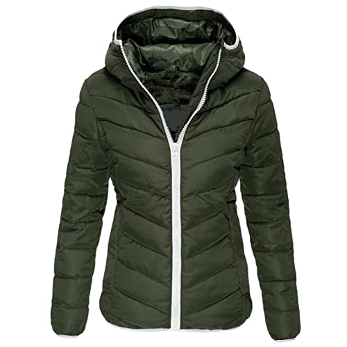 Generisch Steppjacke Damen Leicht mit Kapuze Kurz Wasserdicht Hybrid Jacke Warm Wandern Outdoor Winterjacke Daunenjacke Schwarz Herbst Steppjacke Winter Übergangsjacke Damen-Jacken von Generisch