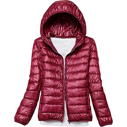Generisch Steppjacke Damen Wasserdicht Kurz Wintermantel Mit Kapuze Flauschig Langarm Daunenmantel Bequeme Daunenjacke Warme Wintermantel Stepp Elegant Winterjacke Baumwolle Steppjacke Große Größen von Generisch