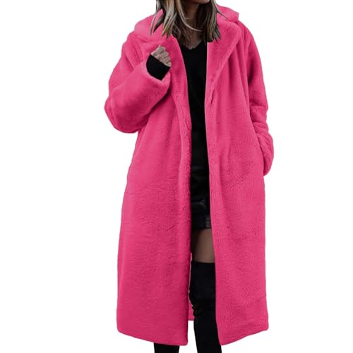 Generisch Steppmantel Damen Lang Wintermantel Damen Elegant Bequem Mäntel Elegante Steppmantel Parka Für Outdoor-Aktivitäten Wintermantel Für Partys Robuste Und Warme Fleecemantel Pink S von Generisch
