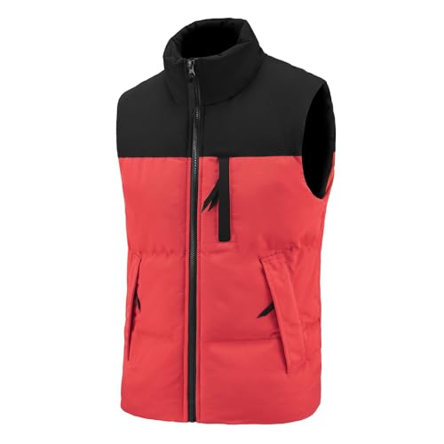Generisch Steppweste Herren Steppweste Mit Taschen Reissverschluss Vest Ärmellos Jacke Übergangs Daunenweste Weste Steppweste mit Kapuze Herrenweste Sportweste Übergangsjacke Bodywarmer Outdoor von Generisch