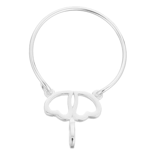 Generisch Sterling Silber Charm Anhängerhalter Halskette Doppelherz Design Eleganter Schmuckanhänger Vielseitiger Träger für Charms Minimalistisches Love Symbol für Damen und Festliche von Generisch