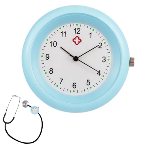 Generisch Stethoskop-Uhr – Ansteckbare Stethoskop-Uhr, Mit Stethoskop-Clips Und Symbolen | Aufsteckbare Taschenuhr Mit Präzisem, Wasserdichtem Stift, Stethoskop-Zubehör Für von Generisch