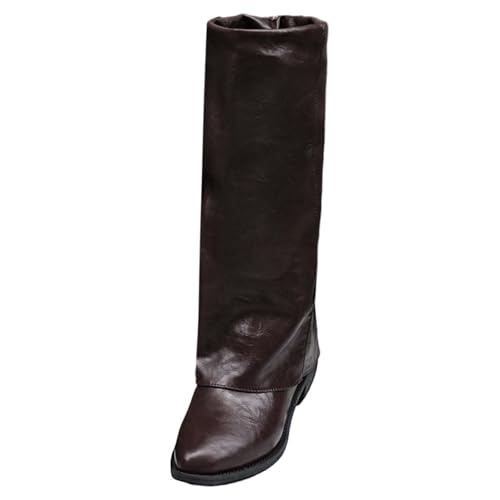 Generisch Stiefel Damen Leder/Wildleder Westernstiefel Cowboystiefel Mit Absatz Elegant Weitschaftstiefel Reitstiefel Winterstiefel Ankle Boots Vintage Damenstiefel 004 Brown 36 von Generisch