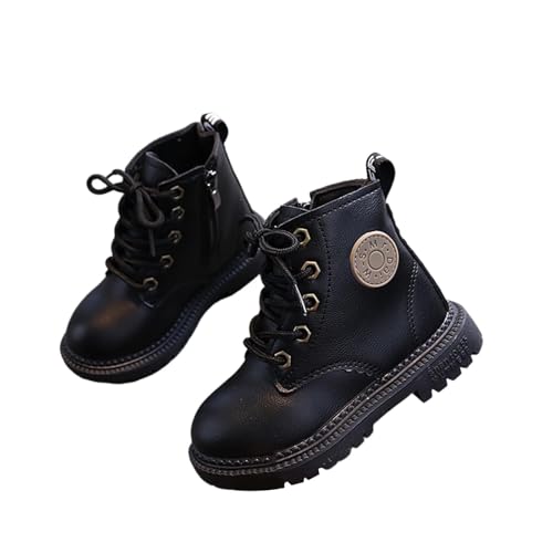 Generisch Stiefel für Kinder Mädchen Jungen Winterschuhe Herbst Winter Frühling Schnürstiefel Mode Lackstiefel mit Seitlicher Reißverschluss Kurze wasserdichte Boots Pailletten Stiefeletten von Generisch