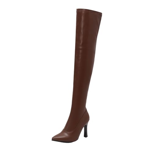 Generisch Stiefel mit Absatz Damen Blockabsatz Kniehohe Retro Cowboystiefel Fold Over Stiefeletten Wechselfußbett Damenstiefel Sommer Herbst bergangsstiefel von Generisch