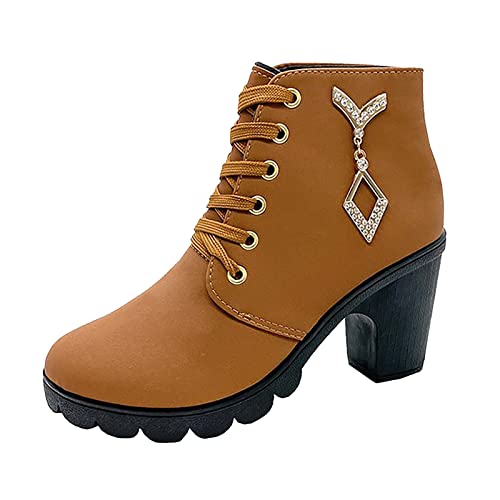 Stiefeletten Damen Boots Winterstiefel Winter Women Stiefel Mit Absatz Winterschuhe Stiefelette Cow Boy Westernstiefel Cowboy Wildleder von Generisch