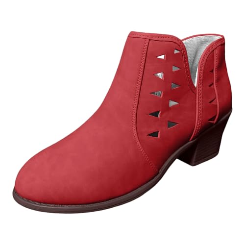 Generisch Stiefeletten Damen Cowboyboots Boots Winter Women Cow Boy Schicke Schuhe Winterstiefel Winterschuhe Cowboy Stiefelette Westernstiefel von Generisch