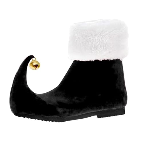 Generisch Stiefeletten Damen Flach Stiefeletten Damen Spitz Weihnachten Damenstiefel Warme Schlupfstiefel Elegant Winterstiefel Flach Ankle Boots Minimalist Baumwollschuhe Slip On Stiefel von Generisch