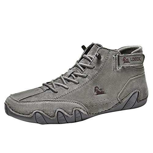Generisch Stiefeletten Damen Herrenschuhe High Top Lace Up Hook Loop Sportschuhe Freizeitschuhe Herren Plus Size Ankle Boots (D, 42) von Generisch