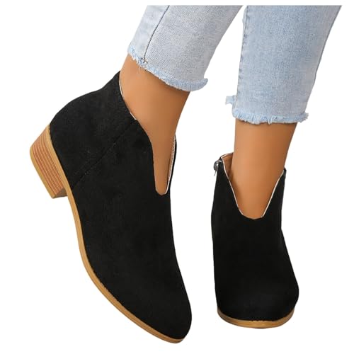 Generisch Stiefeletten Damen Retro Blockabsatz Schlupfstiefel Schlupfstiefeletten Kurzstiefel Spitz Zehen Bootsschuhe V-Ausschnitt Knöchelhoch Ankle Boots Schuhe Abendschuhe Herbst Winter Generisch Stiefeletten Damen Retro Blockabsatz Schlupfstiefel Schlupfstiefeletten Kurzstiefel Spitz Zehen Bootsschuhe V-Ausschnitt Knöchelhoch Ankle Boots Schuhe Abendschuhe Herbst Winter von Generisch