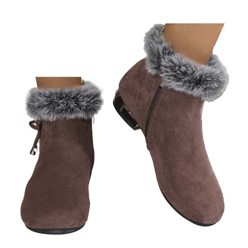 Generisch Stiefeletten Damen Schlupfstiefel Modische Einfarbig Ankle Boots Trachtenschuhe Damenstiefel Festliche Schuhe Winterstiefel Halbstiefel Halbstiefel Übergangsstiefel von Generisch