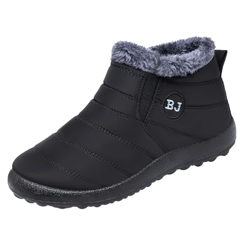 Generisch Stiefeletten Herren Damen Flache Kurzstiefel Bequem Rutschfeste Orthopädische Schuhe Leicht Schlupfstiefel Slip On Breite Stiefel Biker Boots Kurze Winterstiefel von Generisch